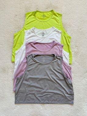 4-Pack Women’s Sleeveless Crop Tank Tops - Real Essentials